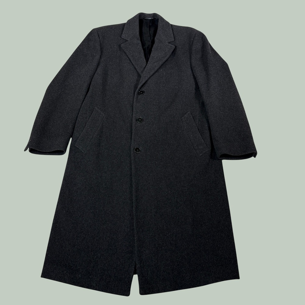 Loro Piana Storm System Wool Overcoat Charcoal Grey Made In Italy 38R
